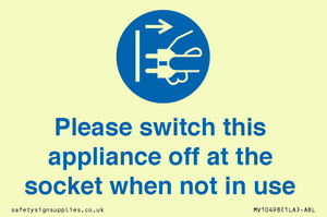 Please switch this appliance off at the socket when not in use